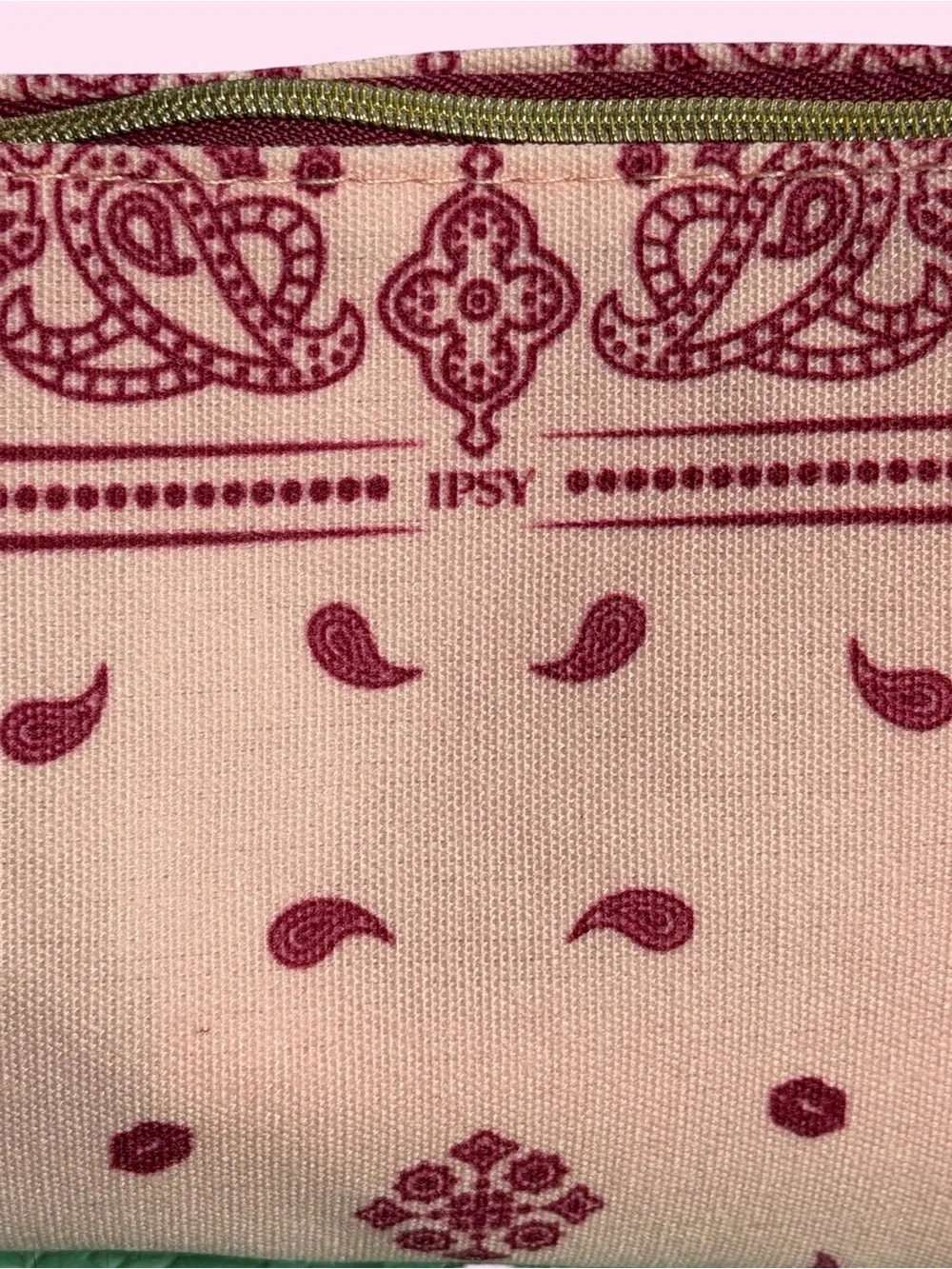 ipsy Pink Bandana-Print Canvas Cosmetic Pouch BRAND NEW